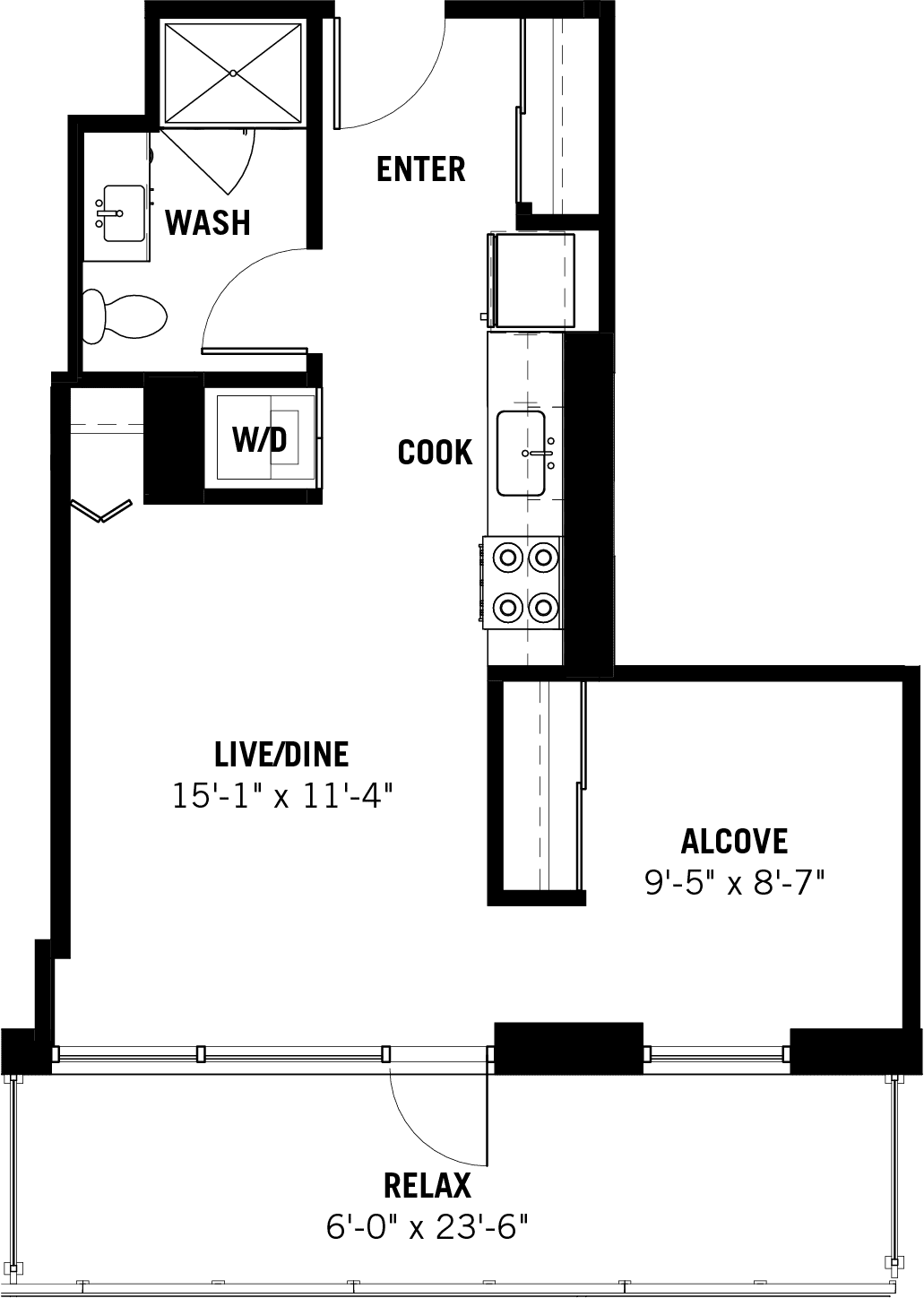 Convertible Floor Plan for Apartment 07