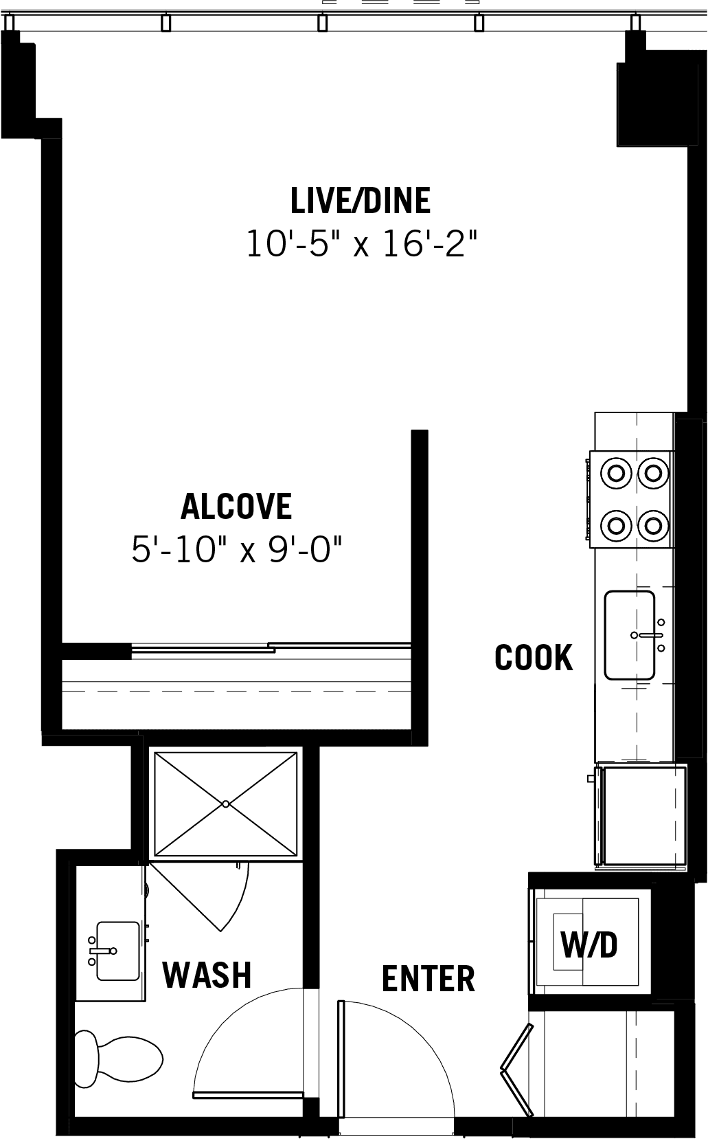 Studio Floor Plan for Apartment 08